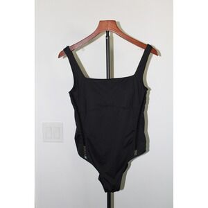 Sea Level Australia Black Square Neck Lattice One Piece Swimsuit Size US 12